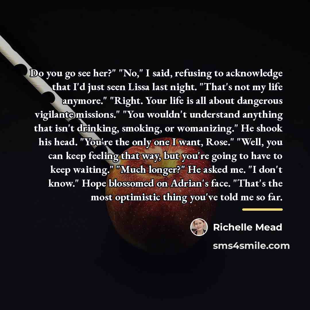 “Do you go see her?" "No," I said, refusing to…” quote by Richelle Mead