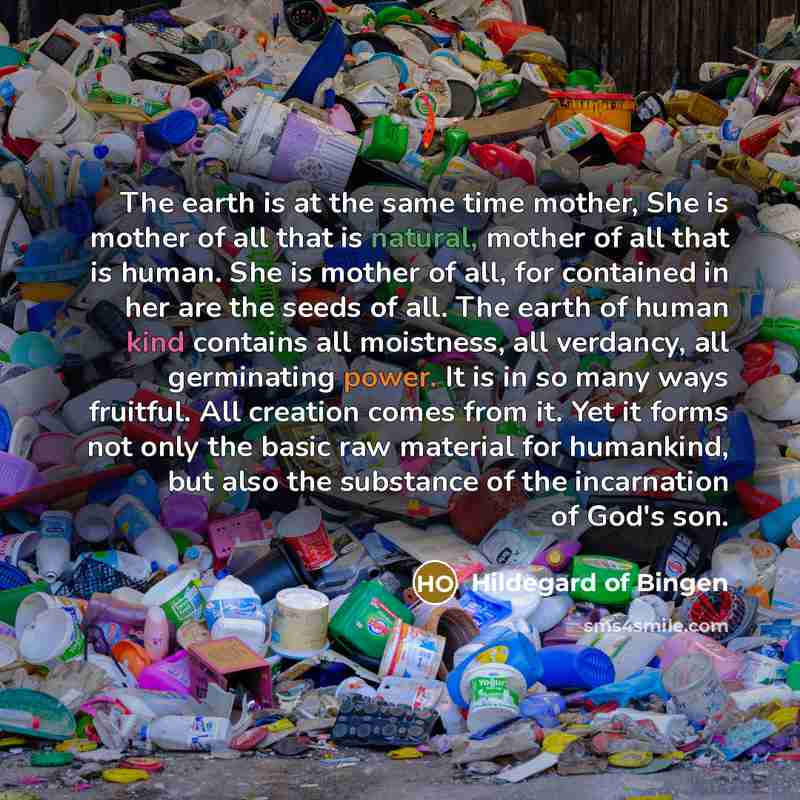 “The earth is at the same time mother, She is…” quote by Hildegard of Bingen
