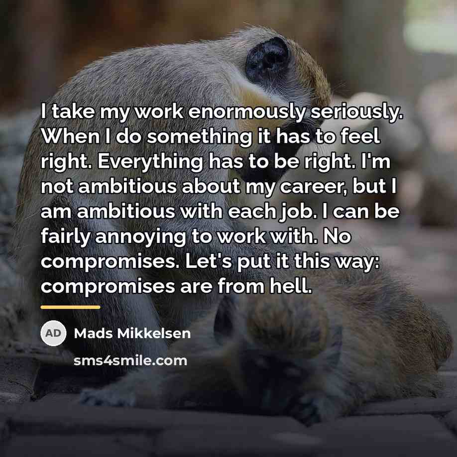 “I take my work enormously seriously. When I do something…” quote by Mads Mikkelsen