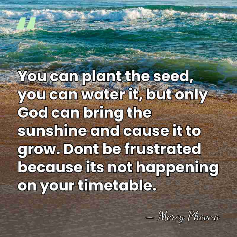 You can plant the seed, you can water it, but only God&hellip; - Mercy Pheona