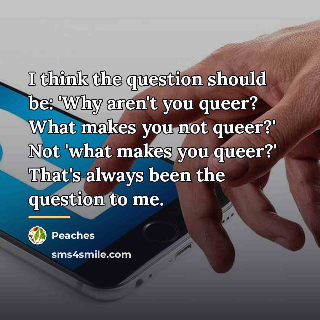 “I think the question should be: 'Why aren't you queer?…” quote by Peaches