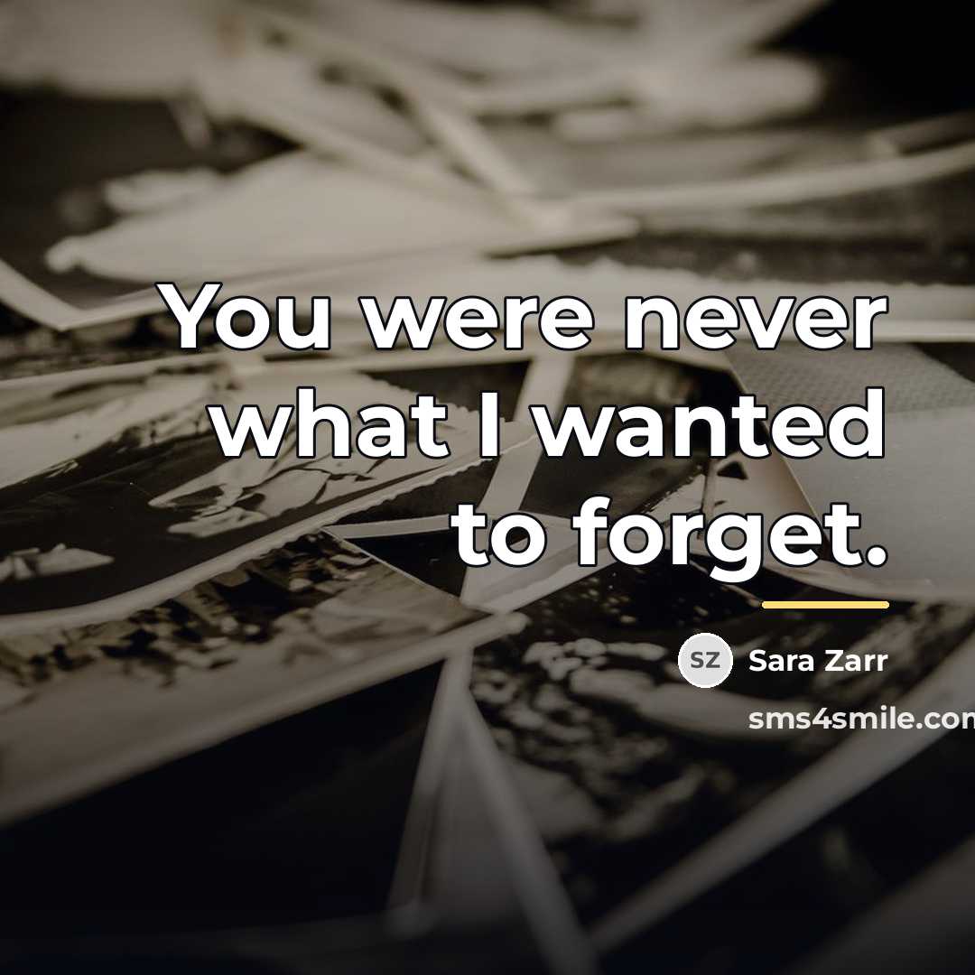 “You were never what I wanted to forget.…” quote by Sara Zarr