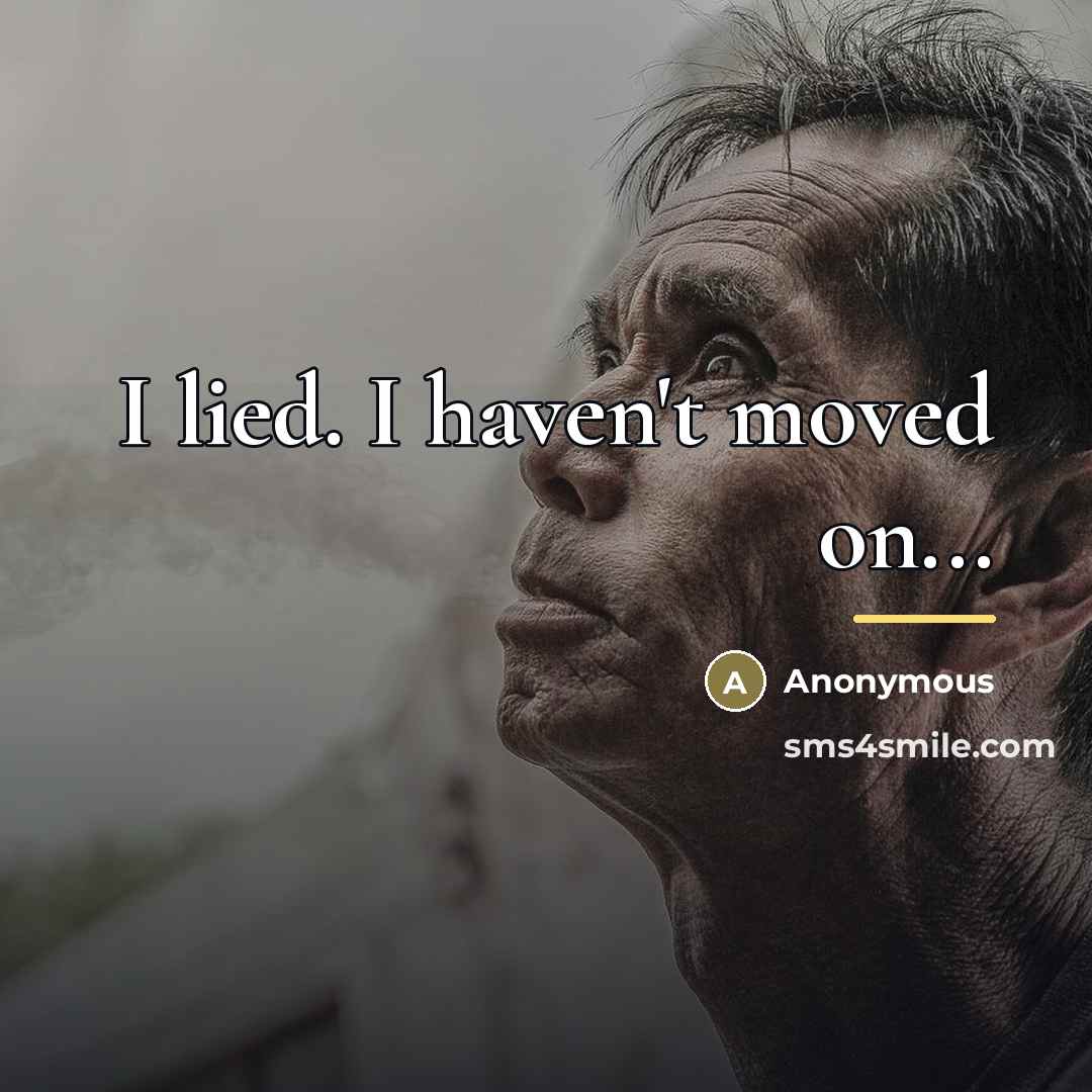 “I lied. I haven't moved on...…” quote by Anonymous