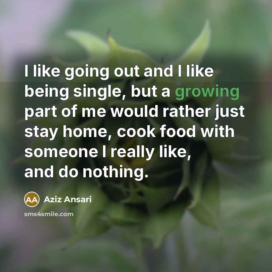 “I like going out and I like being single, but…” quote by Aziz Ansari