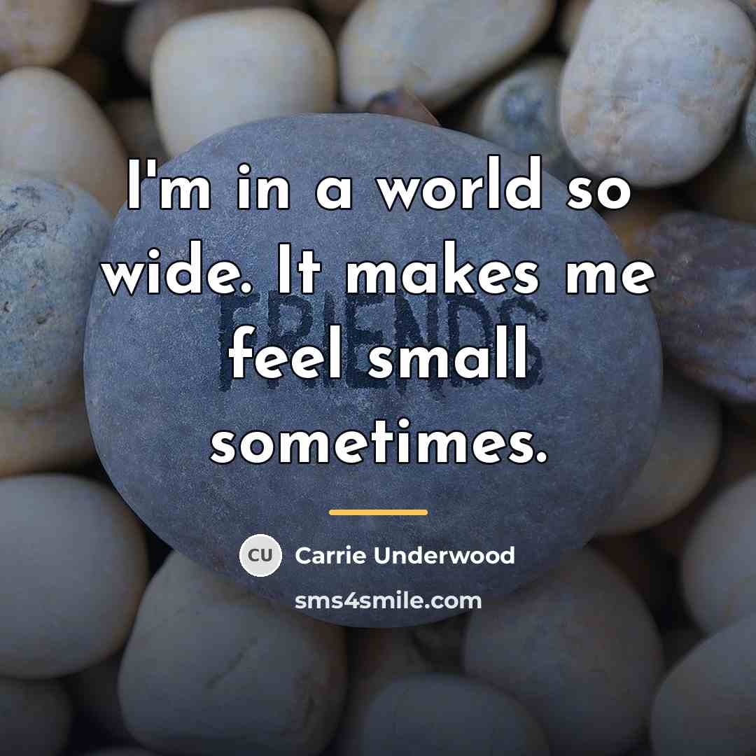 “I'm in a world so wide. It makes me feel…” quote by Carrie Underwood