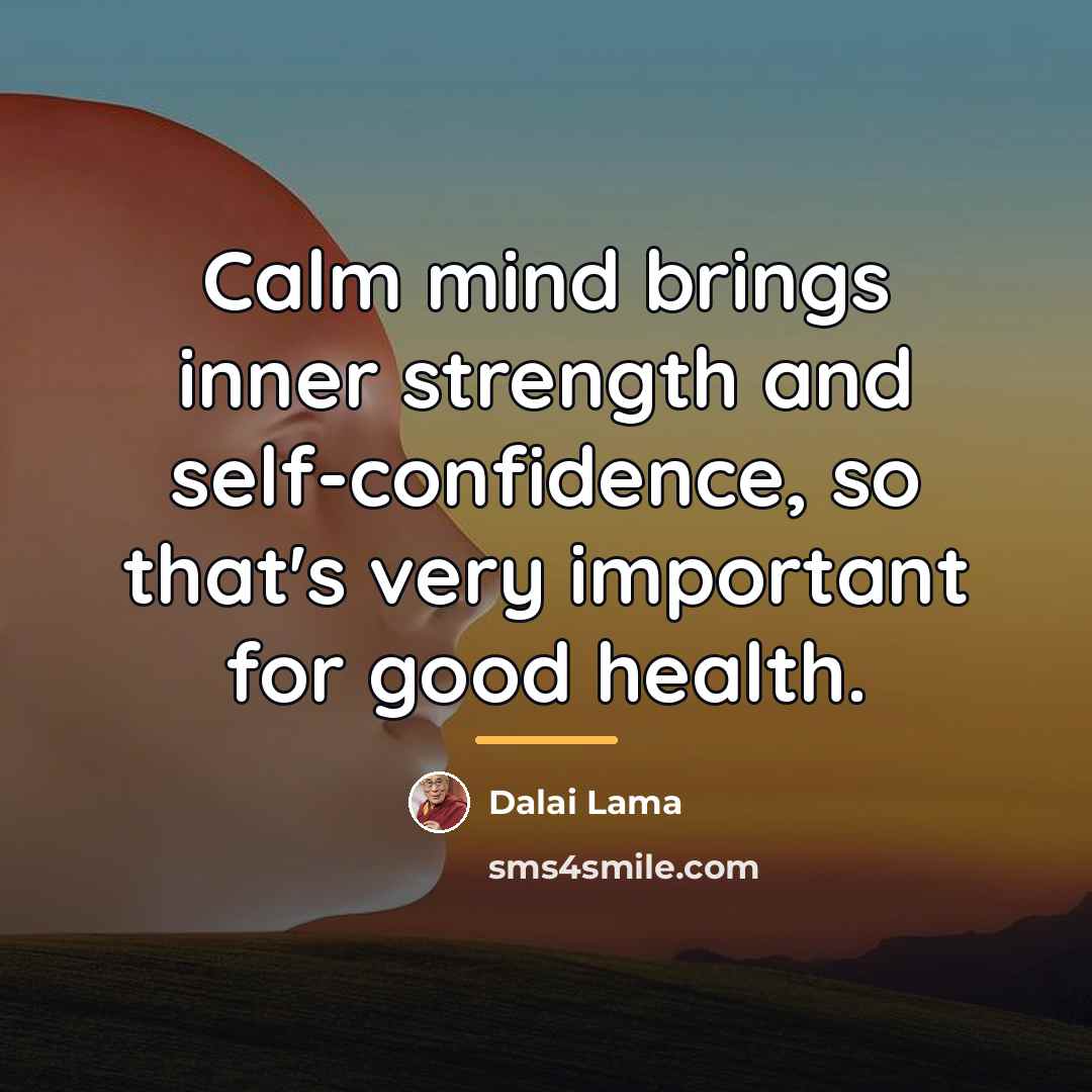 “Calm mind brings inner strength and self-confidence, so that's very…” quote by Dalai Lama