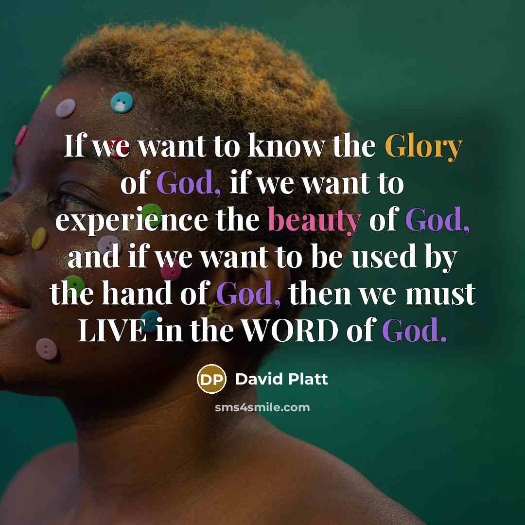 “If we want to know the Glory of God, if…” quote by David Platt