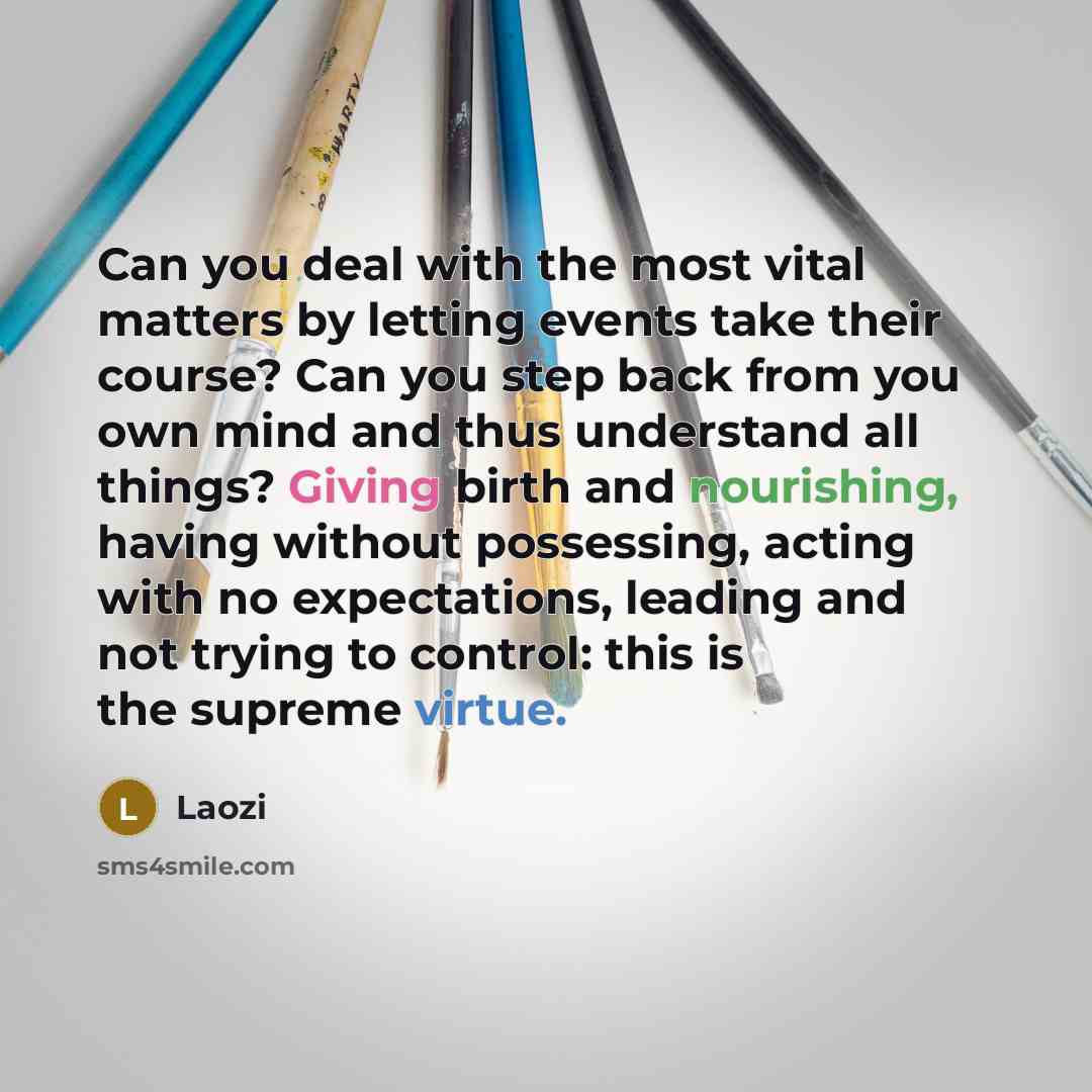 “Can you deal with the most vital matters by letting…” quote by Laozi