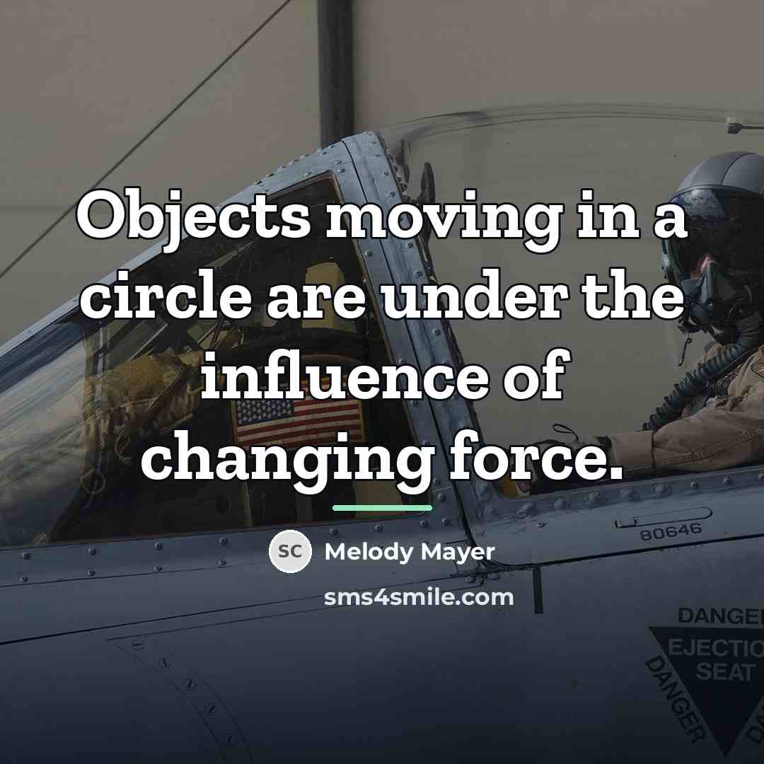 “Objects moving in a circle are under the influence of…” quote by Melody Mayer
