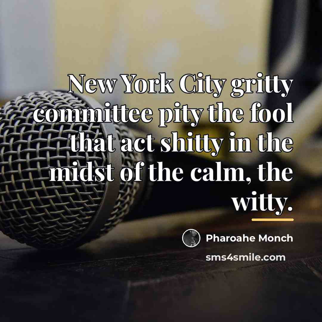 “New York City gritty committee pity the fool that act…” quote by Pharoahe Monch