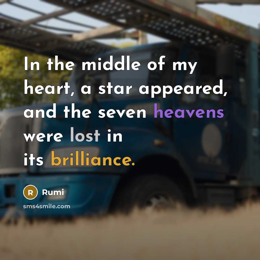 “In the middle of my heart, a star appeared, and…” quote by Rumi