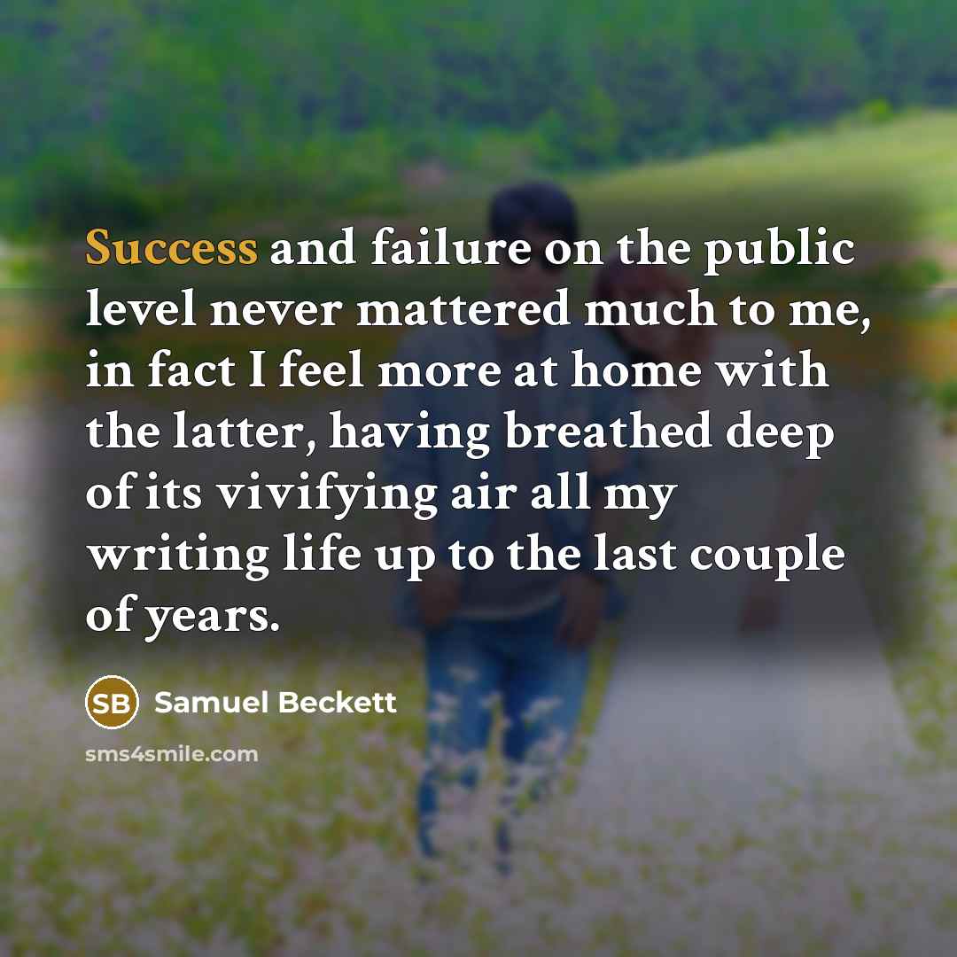 “Success and failure on the public level never mattered much…” quote by Samuel Beckett