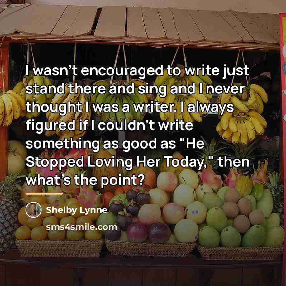 “I wasn't encouraged to write just stand there and sing…” quote by Shelby Lynne