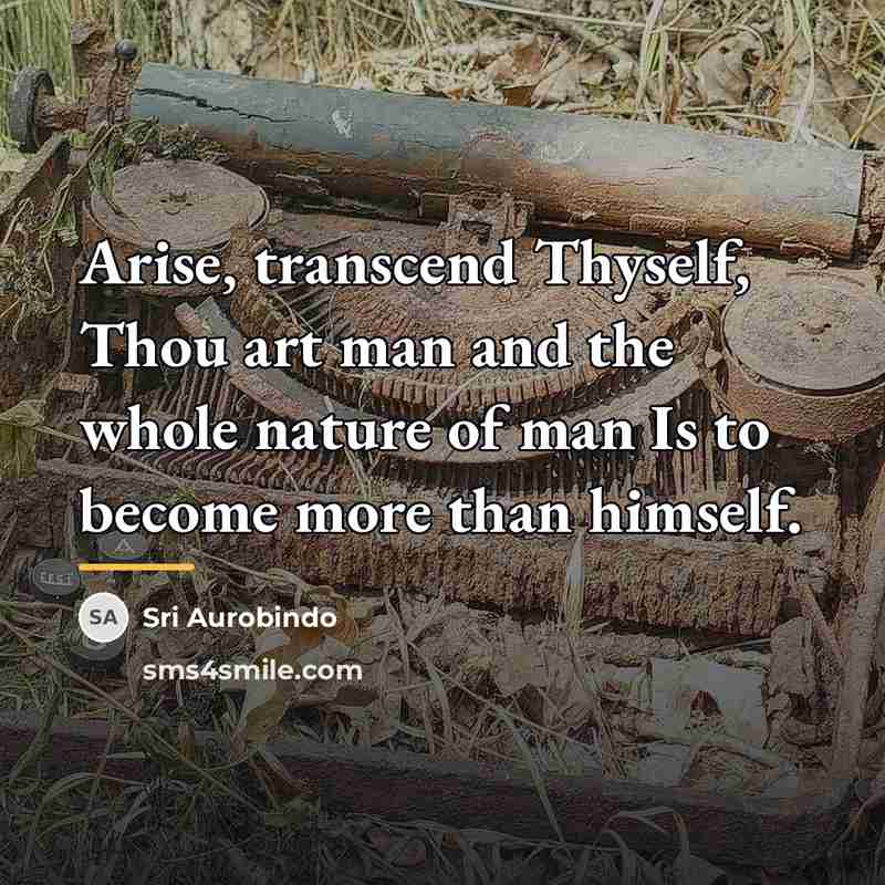 “Arise, transcend Thyself, Thou art man and the whole nature…” quote by Sri Aurobindo