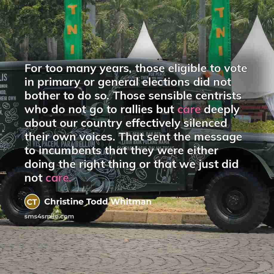 “For too many years, those eligible to vote in primary…” quote by Christine Todd Whitman