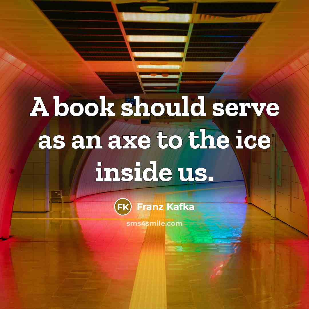 “A book should serve as an axe to the ice…” quote by Franz Kafka