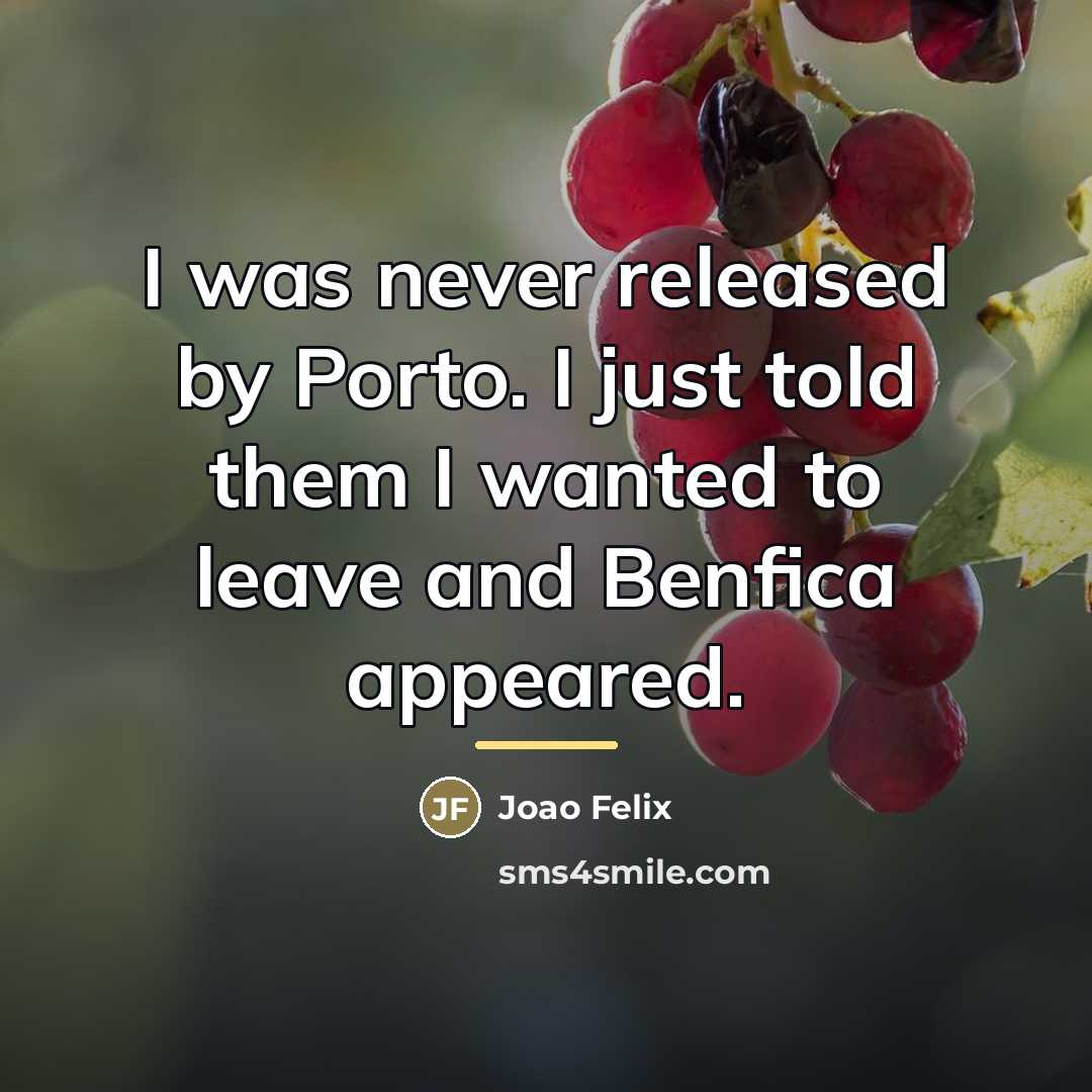 “I was never released by Porto. I just told them…” quote by Joao Felix