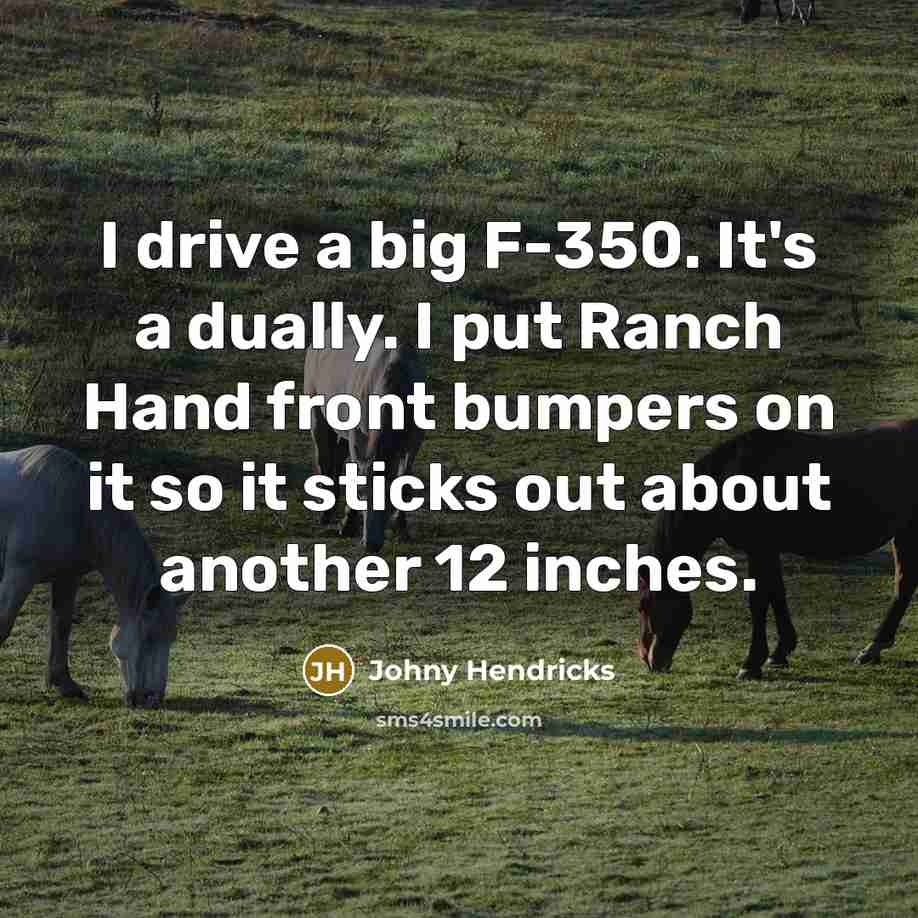 “I drive a big F-350. It's a dually. I put…” quote by Johny Hendricks
