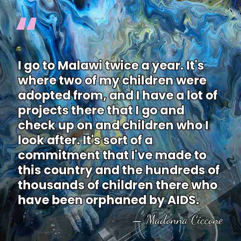 I go to Malawi twice a year. It's where two of my&hellip; - Madonna Ciccone