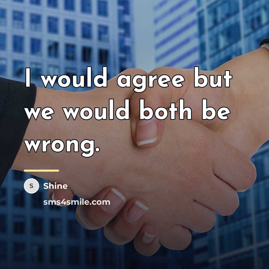 “I would agree but we would both be wrong.…” quote by Shine