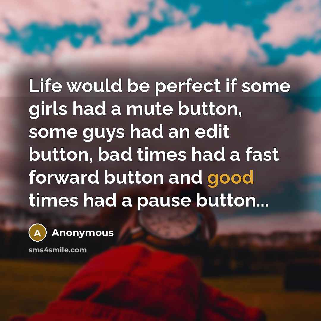 “Life would be perfect if some girls had a mute…” quote by Anonymous