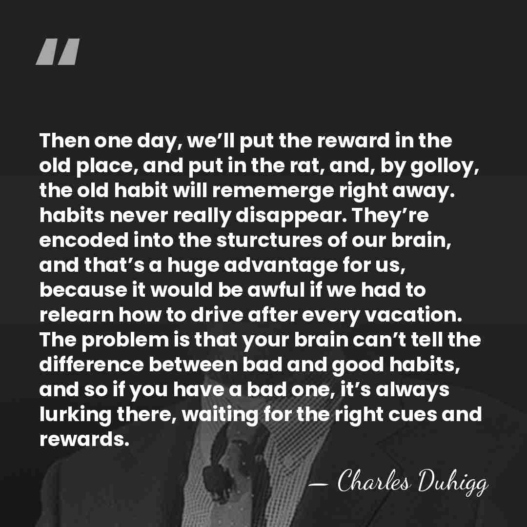 Then one day, we’ll put the reward in the old place, and&hellip; - Charles Duhigg