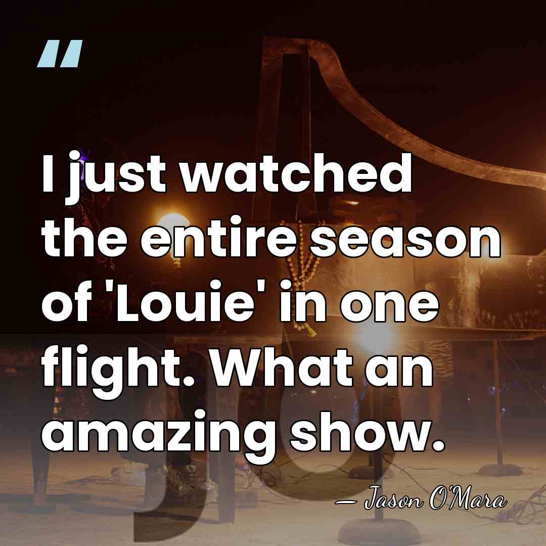I just watched the entire season of 'Louie' in one flight. What&hellip; - Jason O'Mara