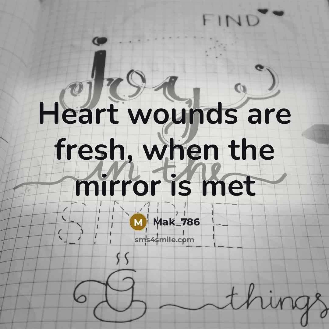 “Heart wounds are fresh, when the mirror is met…” quote by Mak_786