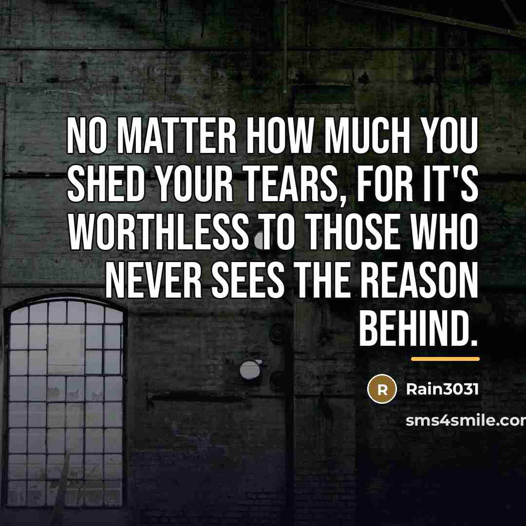 “No matter how much you shed your tears, for it's…” quote by Rain3031