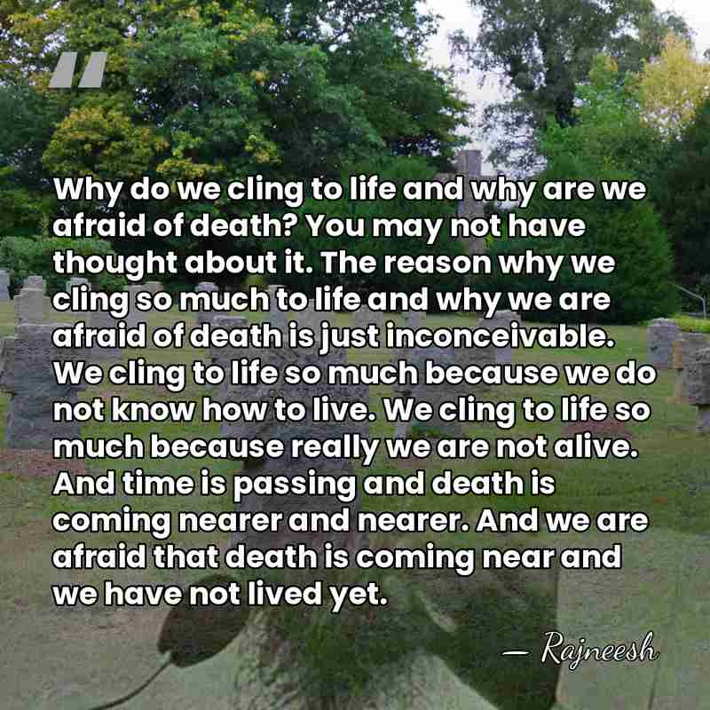 Why do we cling to life and why are we afraid of&hellip; - Rajneesh