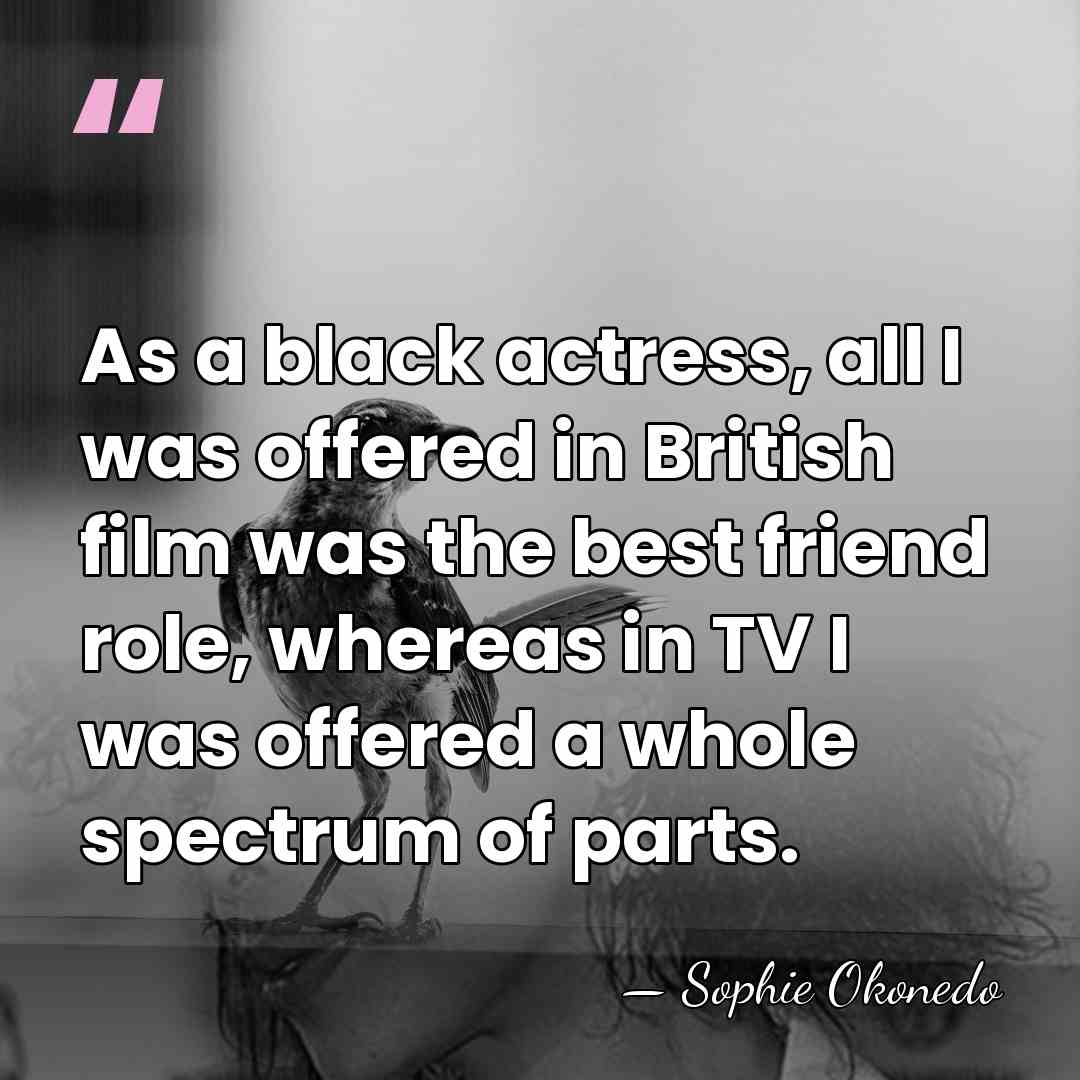 As a black actress, all I was offered in British film was&hellip; - Sophie Okonedo