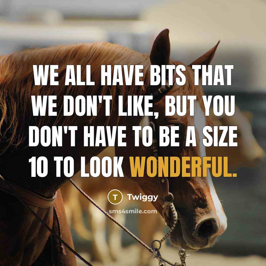 “We all have bits that we don't like, but you…” quote by Twiggy