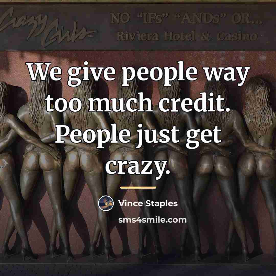 “We give people way too much credit. People just get…” quote by Vince Staples