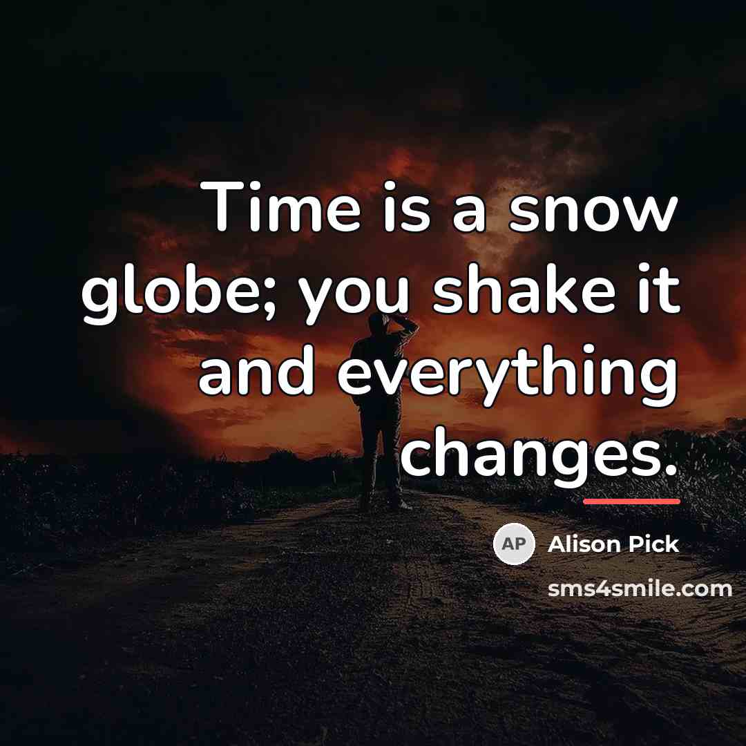 “Time is a snow globe; you shake it and everything…” quote by Alison Pick