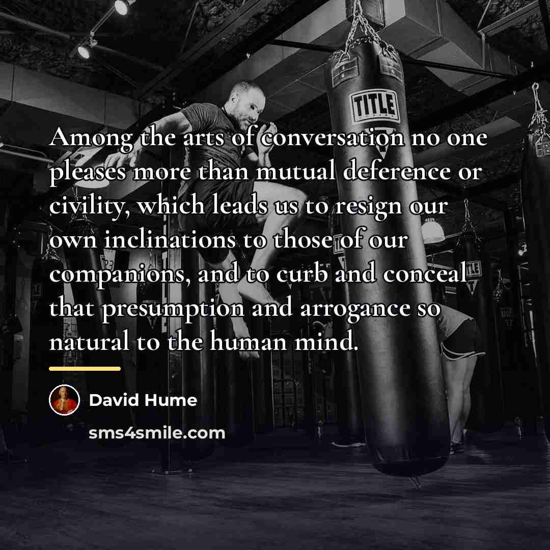 “Among the arts of conversation no one pleases more than…” quote by David Hume