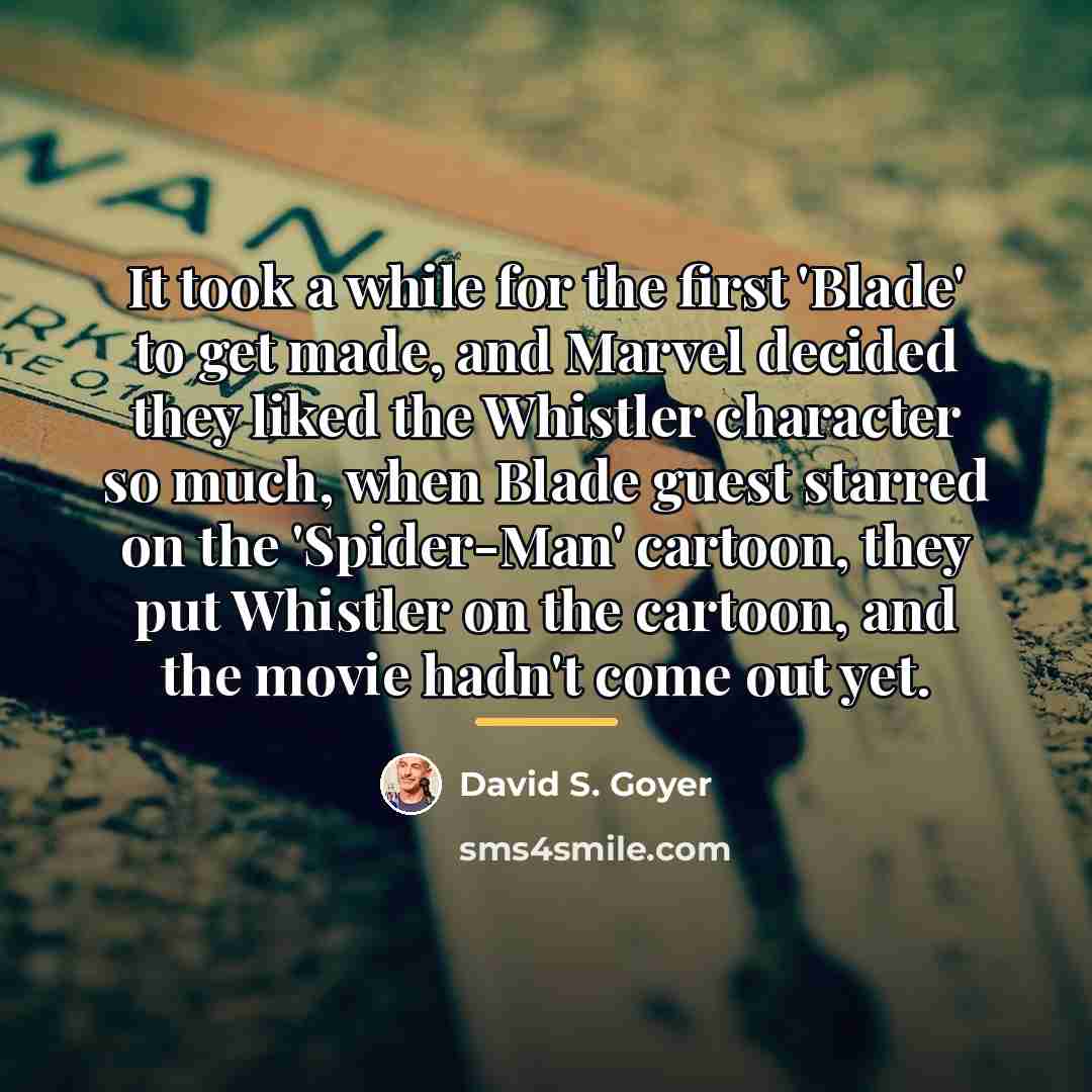 “It took a while for the first 'Blade' to get…” quote by David S. Goyer