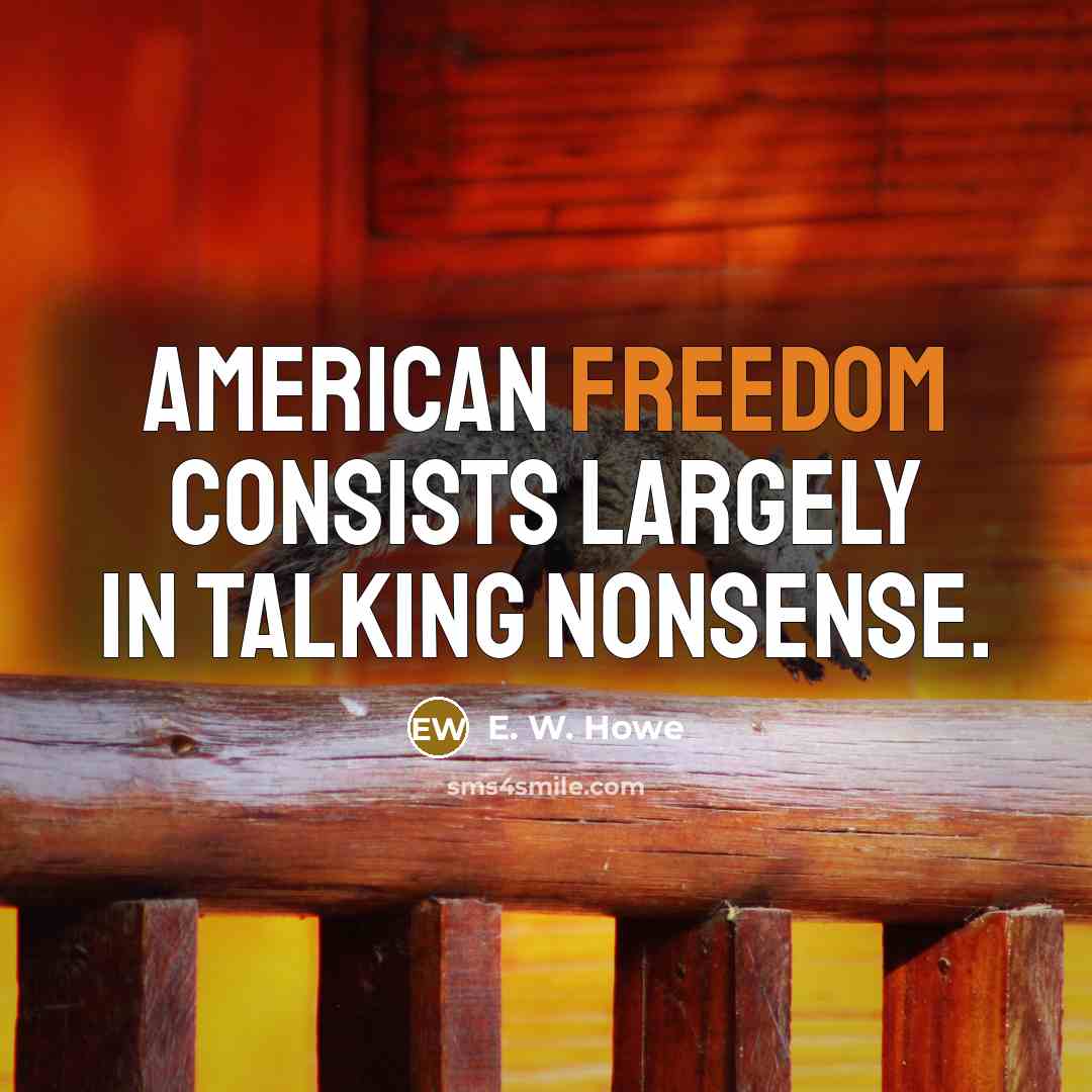 “American freedom consists largely in talking nonsense.…” quote by E. W. Howe