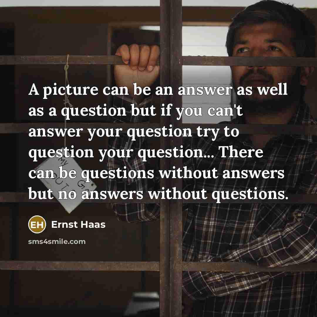 “A picture can be an answer as well as a…” quote by Ernst Haas