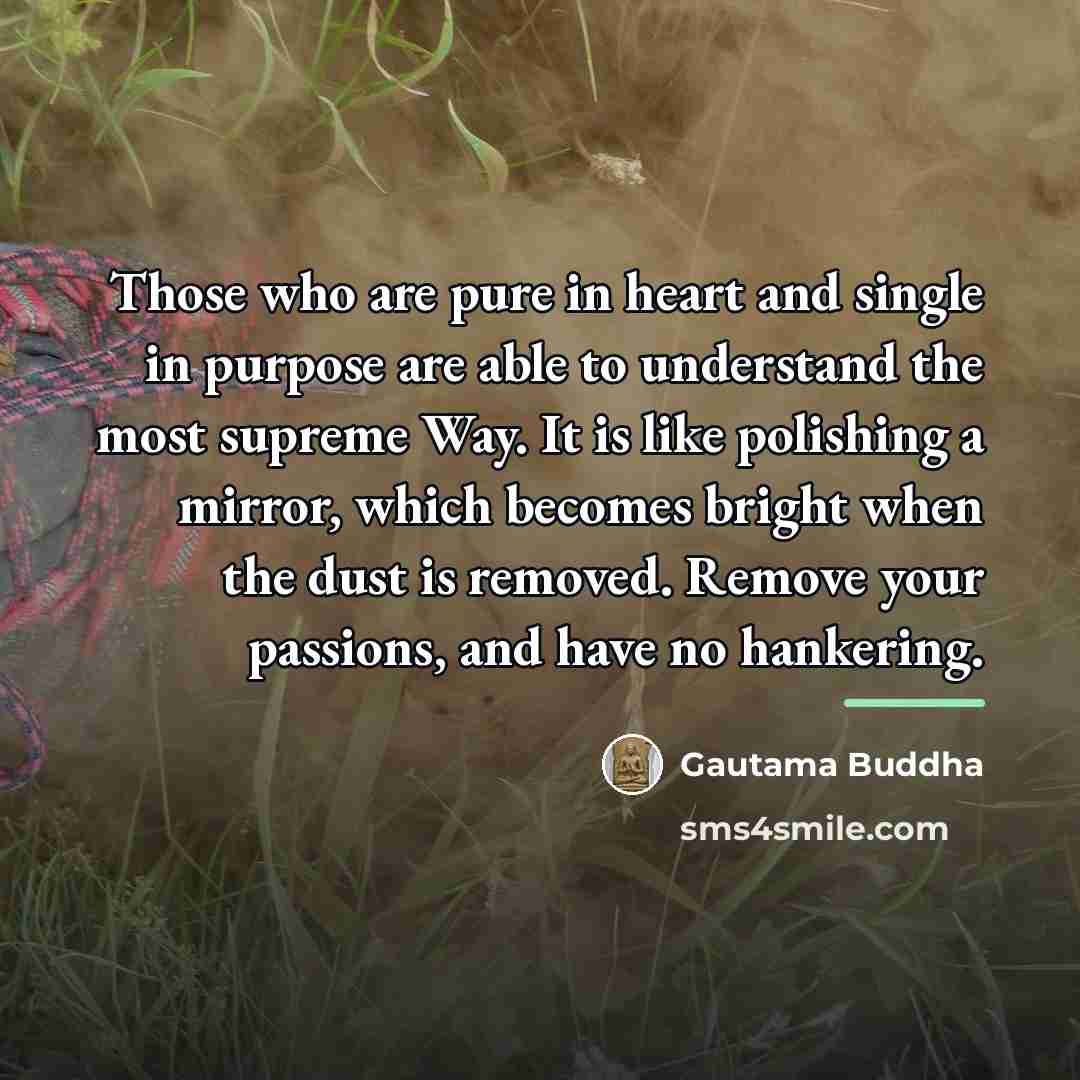 “Those who are pure in heart and single in purpose…” quote by Gautama Buddha