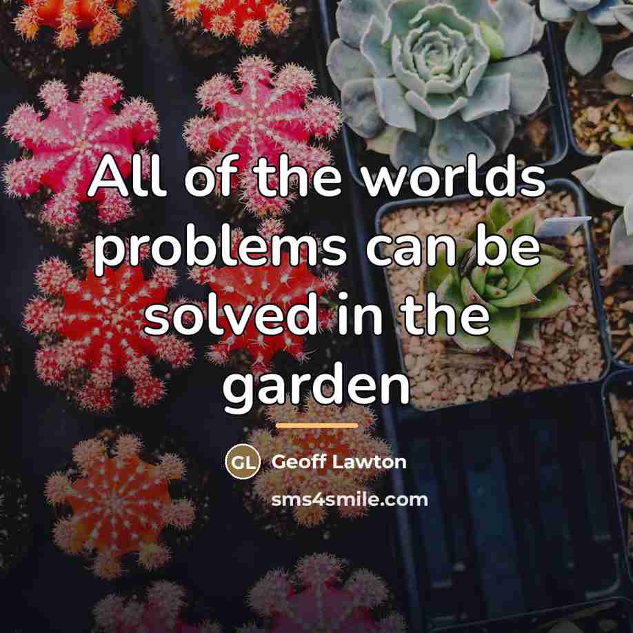 “All of the worlds problems can be solved in the…” quote by Geoff Lawton