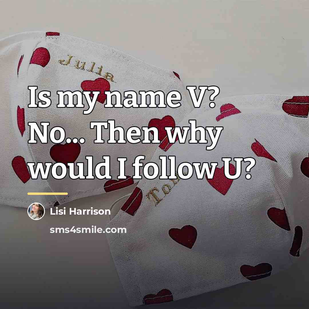 “Is my name V? No... Then why would I follow…” quote by Lisi Harrison
