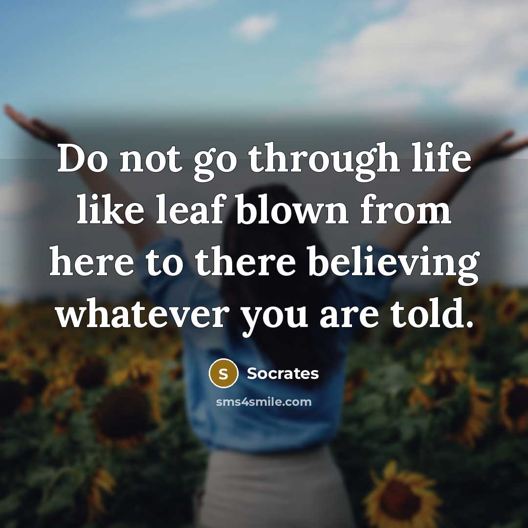 “Do not go through life like leaf blown from here…” quote by Socrates