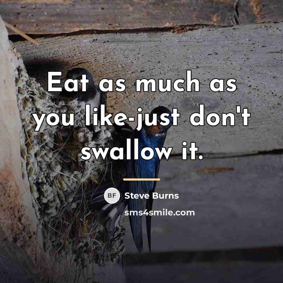 “Eat as much as you like-just don't swallow it.…” quote by Steve Burns