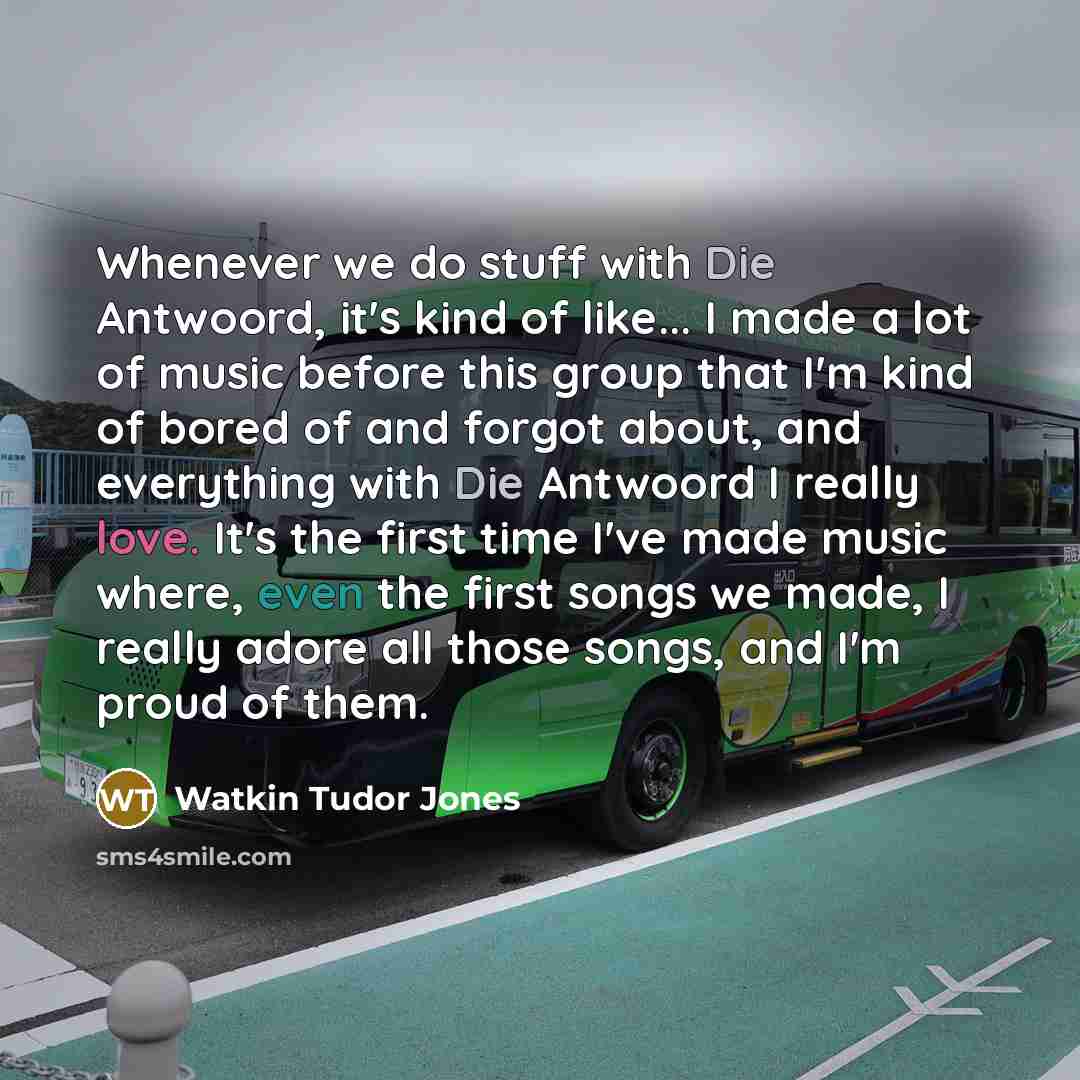“Whenever we do stuff with Die Antwoord, it's kind of…” quote by Watkin Tudor Jones