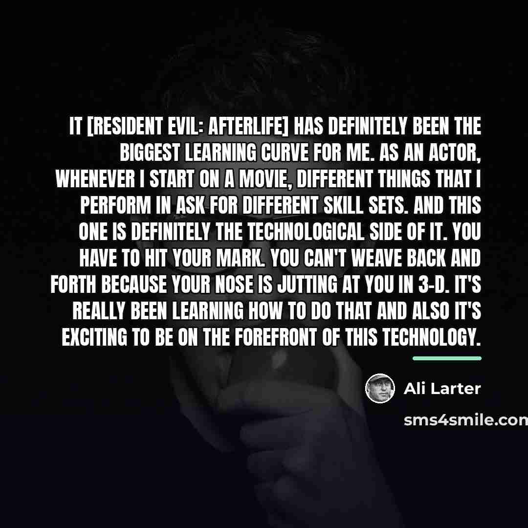 “It [RESIDENT EVIL: AFTERLIFE] has definitely been the biggest learning…” quote by Ali Larter