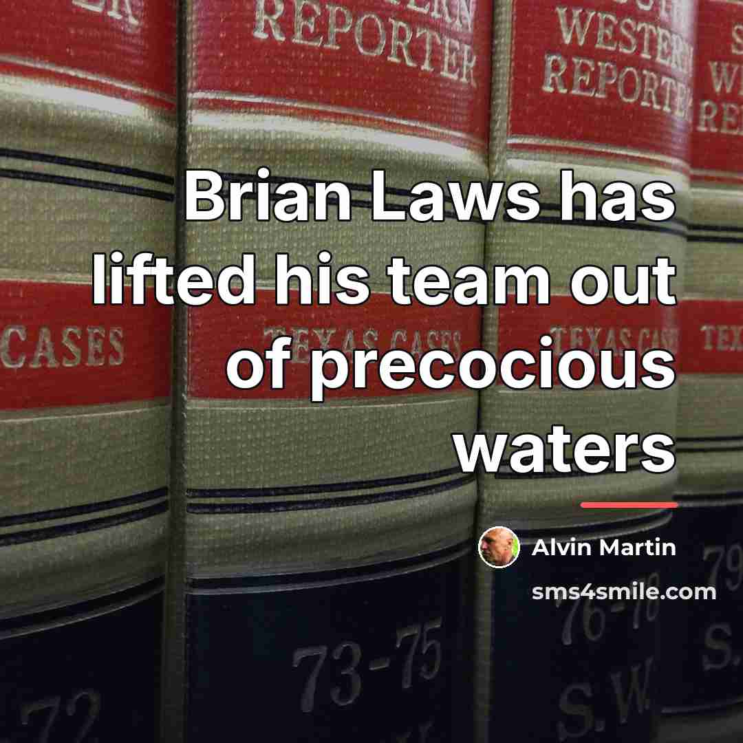 “Brian Laws has lifted his team out of precocious waters…” quote by Alvin Martin