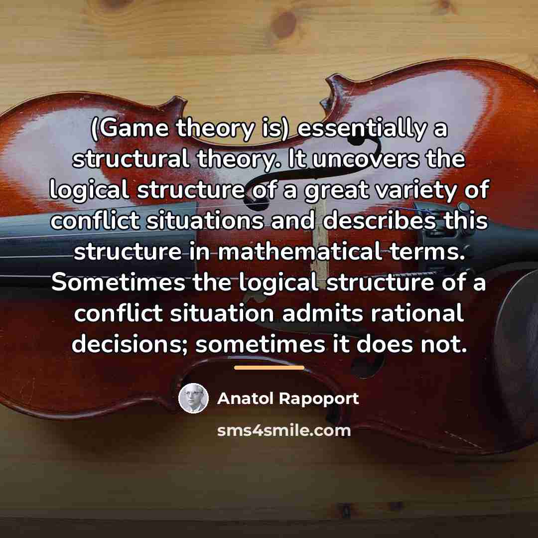 “(Game theory is) essentially a structural theory. It uncovers the…” quote by Anatol Rapoport