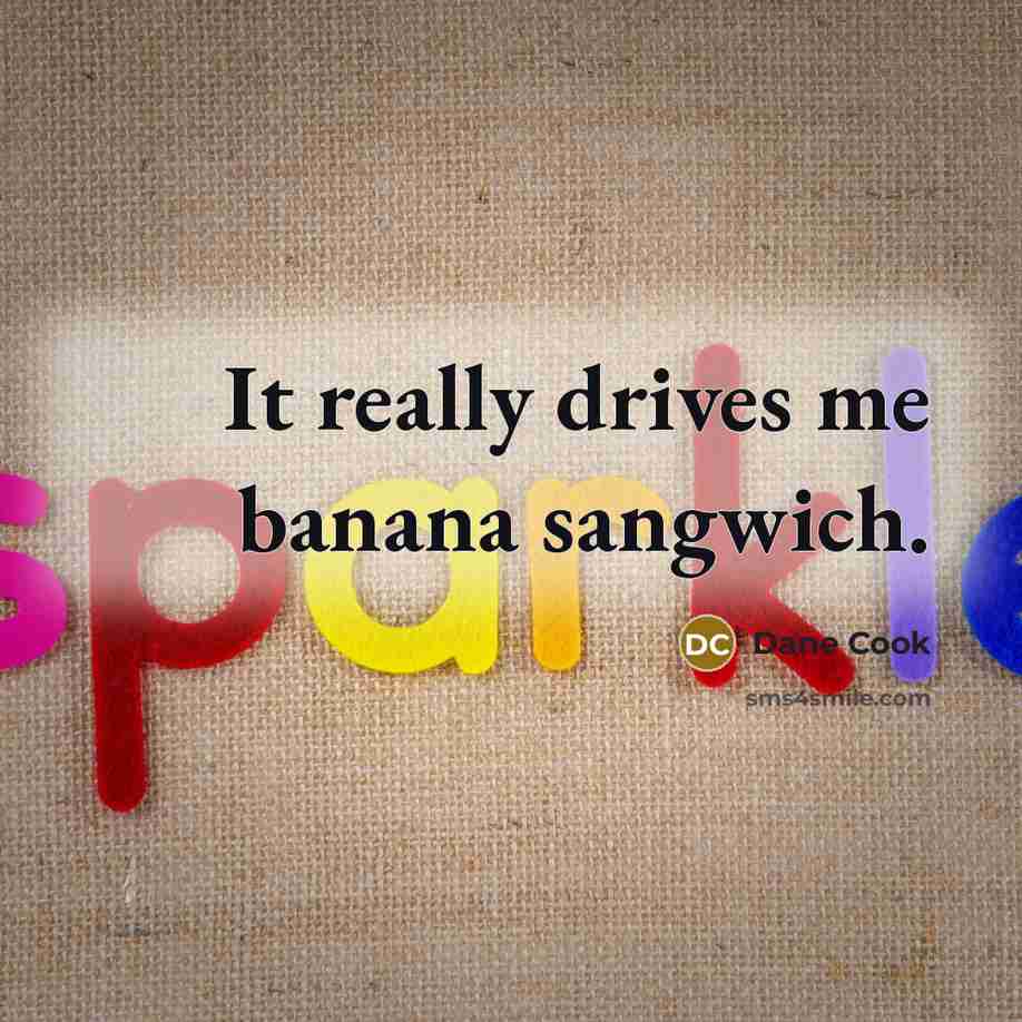 “It really drives me banana sangwich.…” quote by Dane Cook
