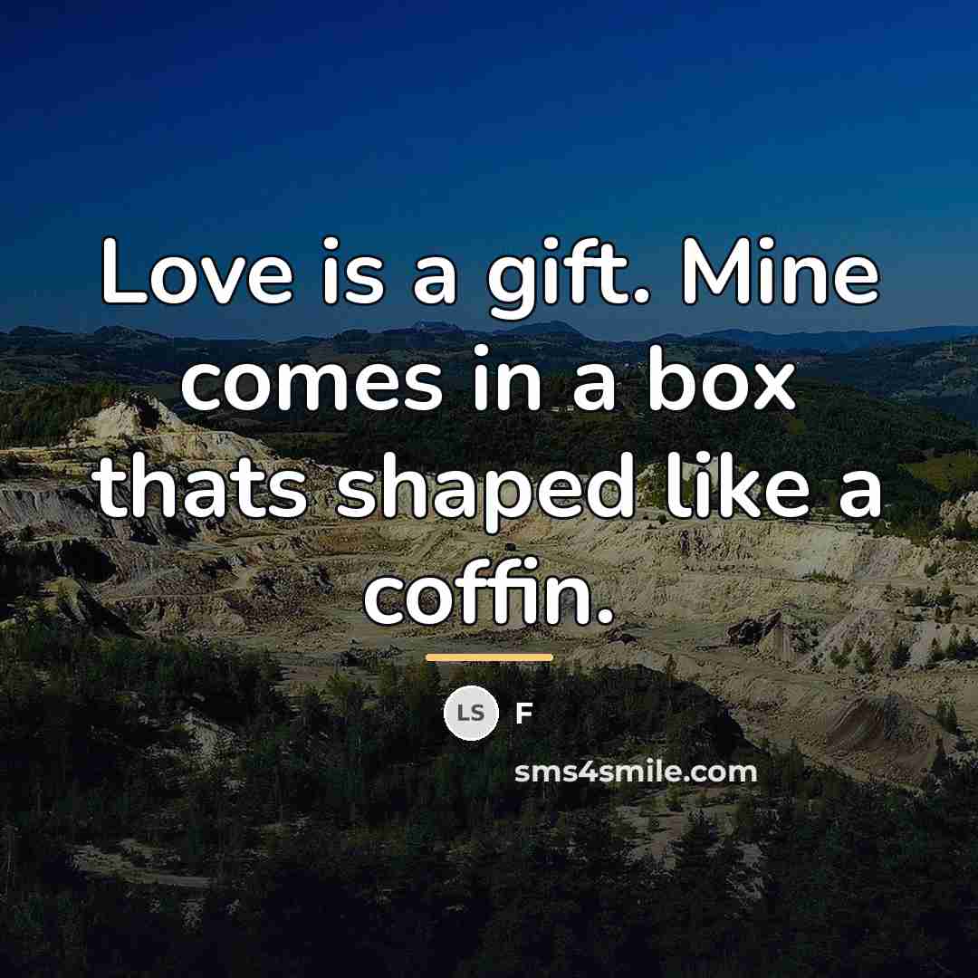 “Love is a gift. Mine comes in a box thats…” quote by F