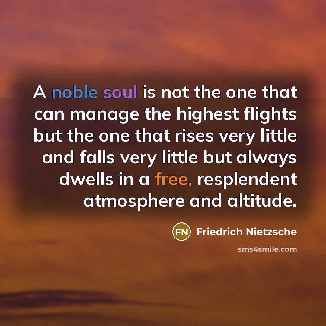“A noble soul is not the one that can manage…” quote by Friedrich Nietzsche
